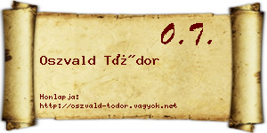 Oszvald Tódor névjegykártya